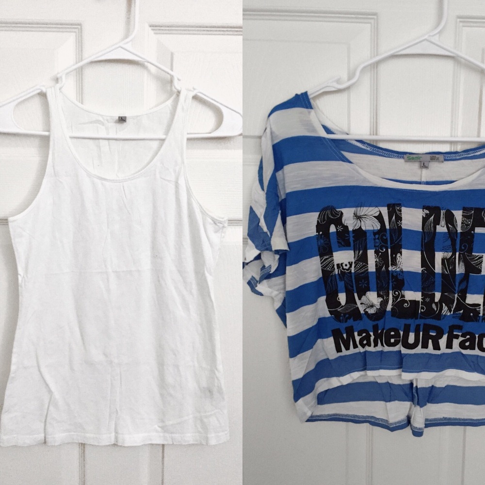 🔥LASTDAY🔥Blue striped print crop top